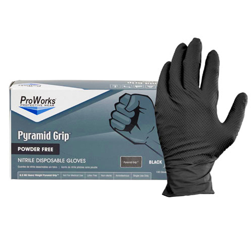 ProWorks Pyramid Grip nitrile disposable gloves