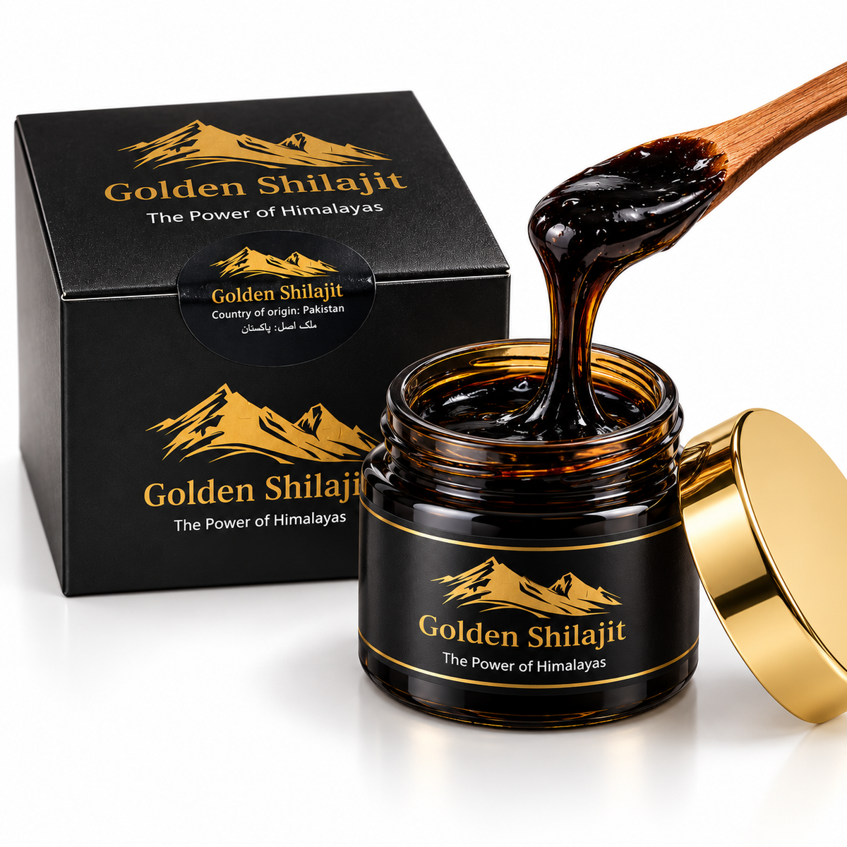Golden Shilajit Resin – Premium Himalayan Natural Shilajit | The Power of Himalayas