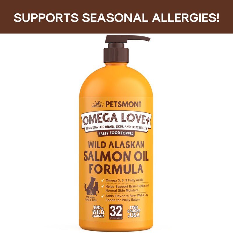 Petsmont Omega Love Plus Wild Alaskan Salmon Oil for Dogs and Cats